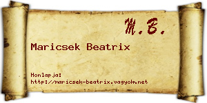 Maricsek Beatrix névjegykártya